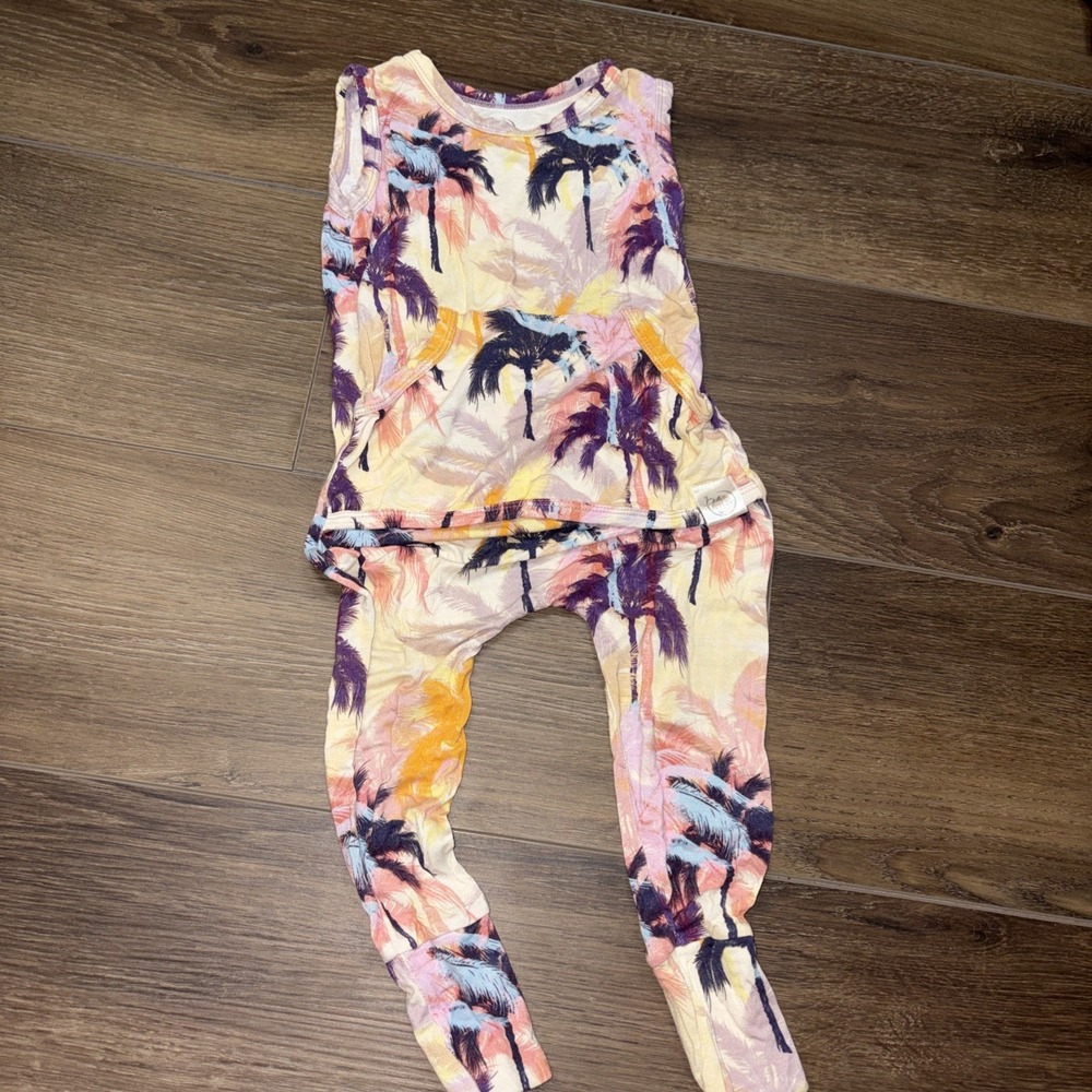 Ready Set Romper Bamboo outfit 12-24 Month Palm Tree Miami Beach